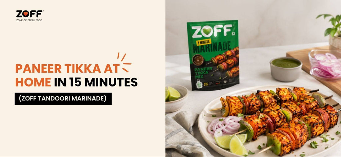 Paneer Tikka at Home in 15 Minutes (ZOFF Tandoori Marinade)