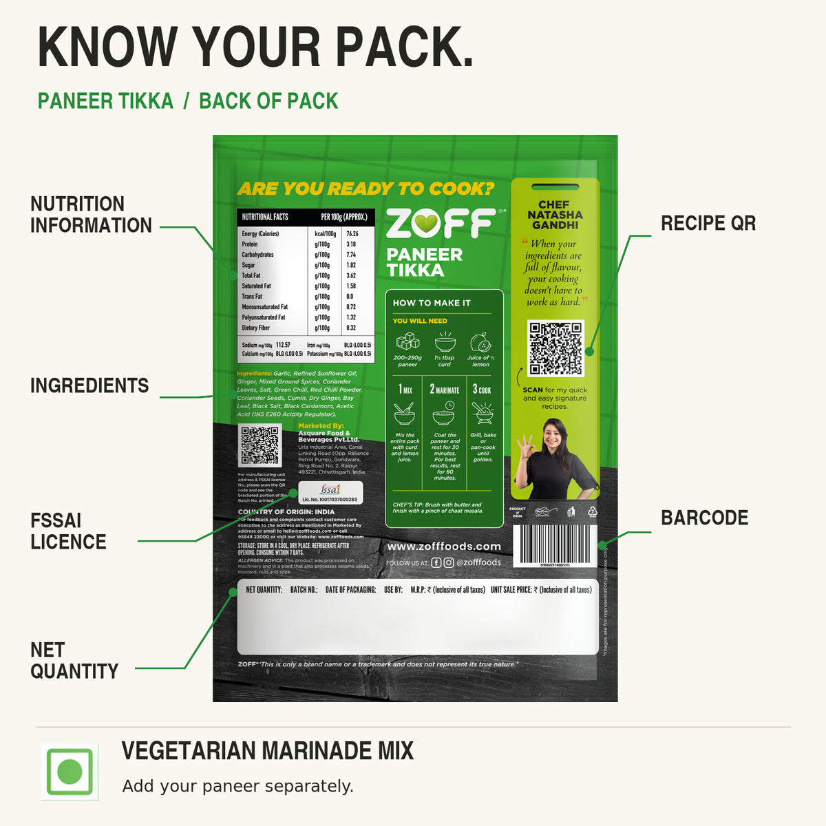 ZOFF Paneer Tikka Marinade Mix 16