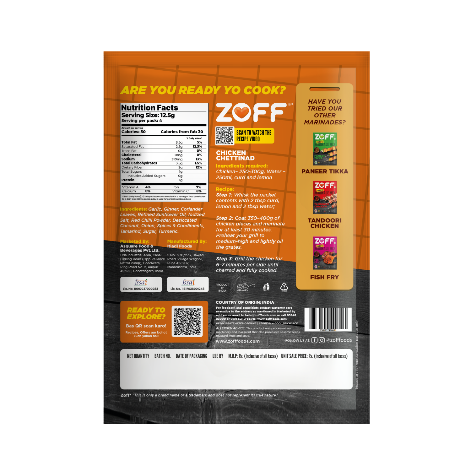 ZOFF 1 minute chicken chettinad