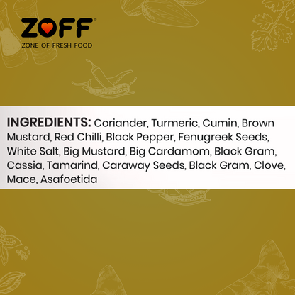 Zoff Sambhar masala | Premium Zip Lock Pouch | Net weight - 100g