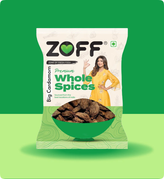 Zoff Black Big Cardamom | Rich in Aroma | Badi Elaichi