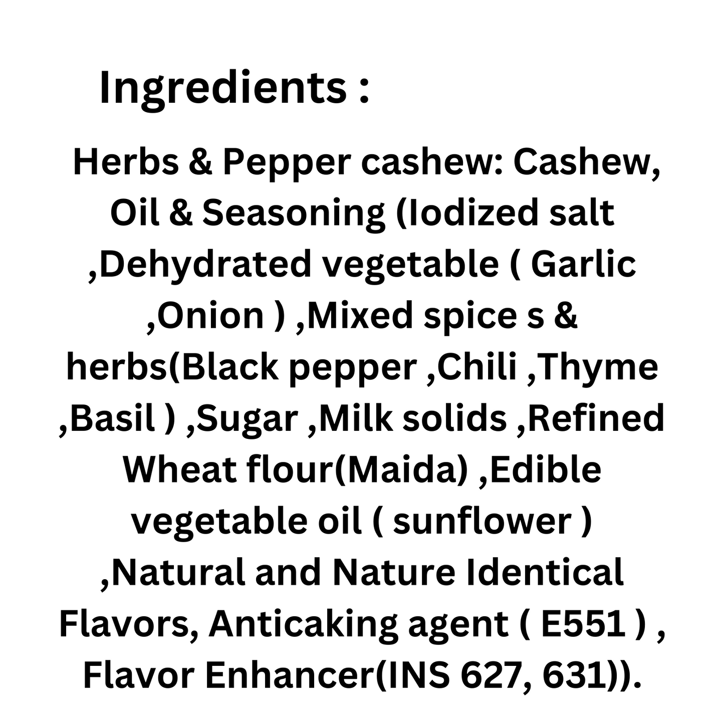 Flavored Cashews Herbs & Pepper Flavor - 200g