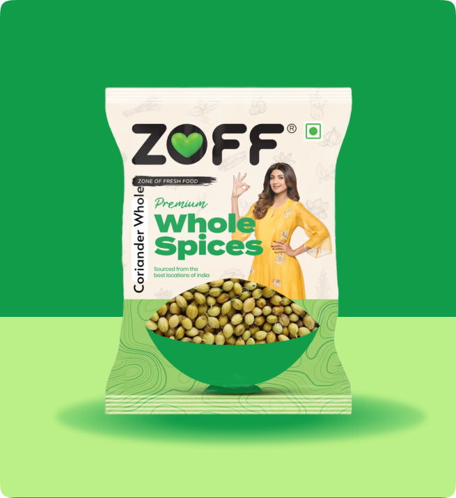 Zoff Premium Coriander Whole | Aromatic Spice for Culinary Delights