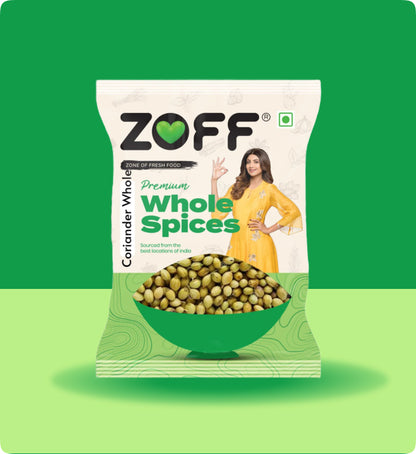 Zoff Premium Coriander Whole | Aromatic Spice for Culinary Delights