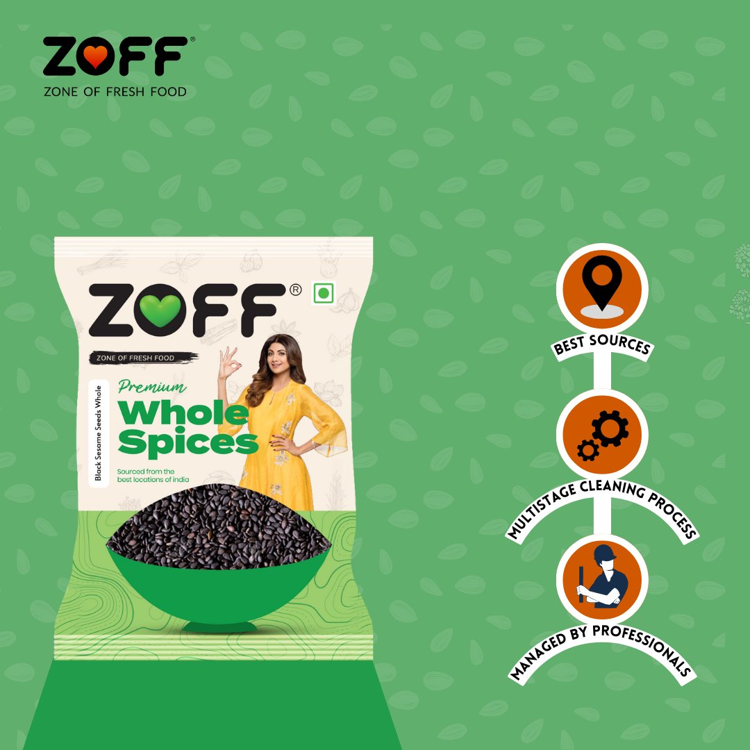 Zoff Black Sesame Seeds | Kaale Til | Indian Whole Spice