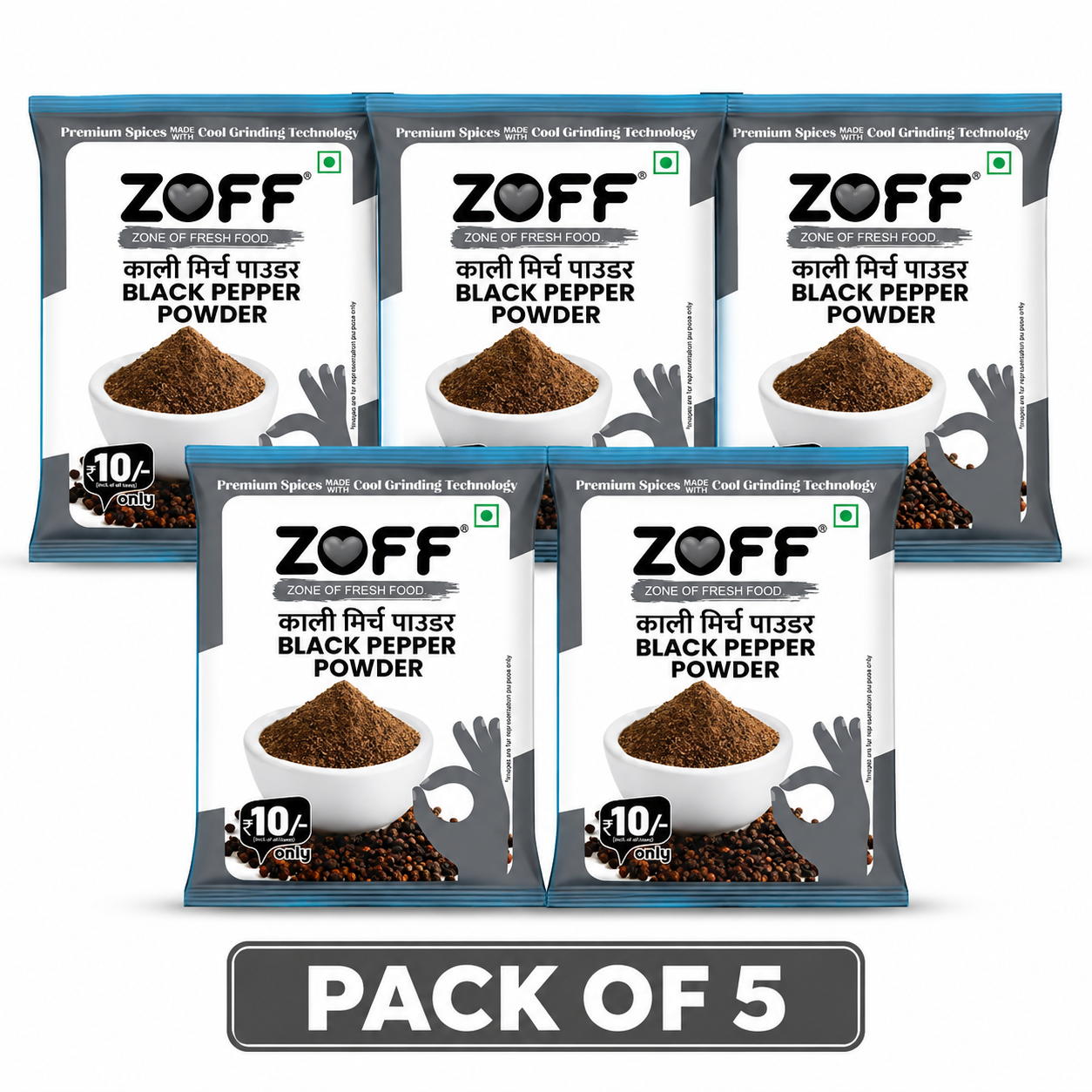 Black Pepper Powder 10Rs Pack of 5