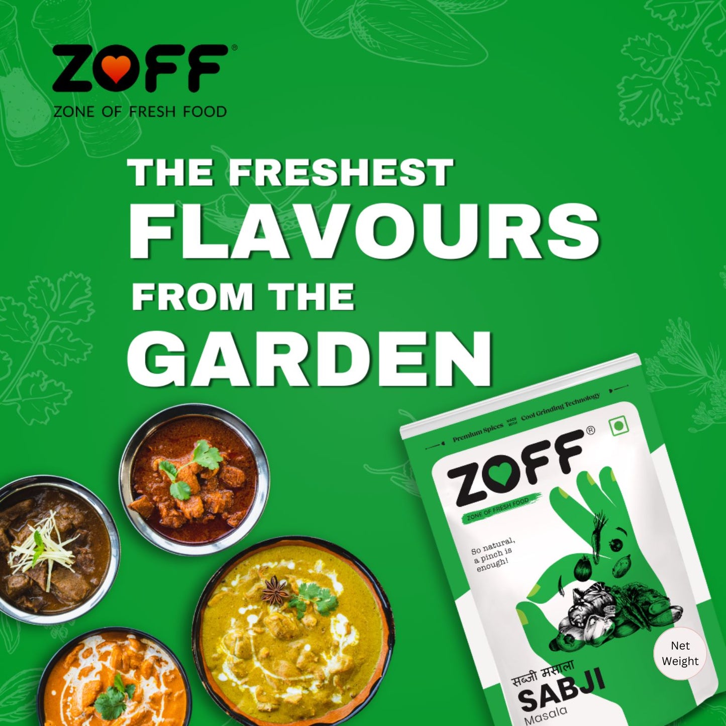 Zoff Sabji Masala with Premium Zip Lock Pouch