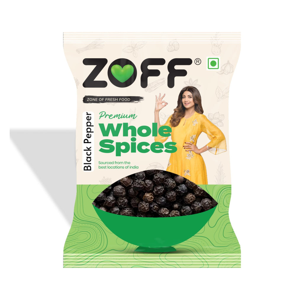 Zoff Whole Black Pepper | Kali Mirch | Naturally Processed