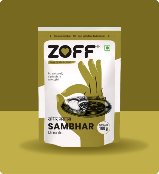 Zoff Sambhar masala | Premium Zip Lock Pouch | Net weight - 100g