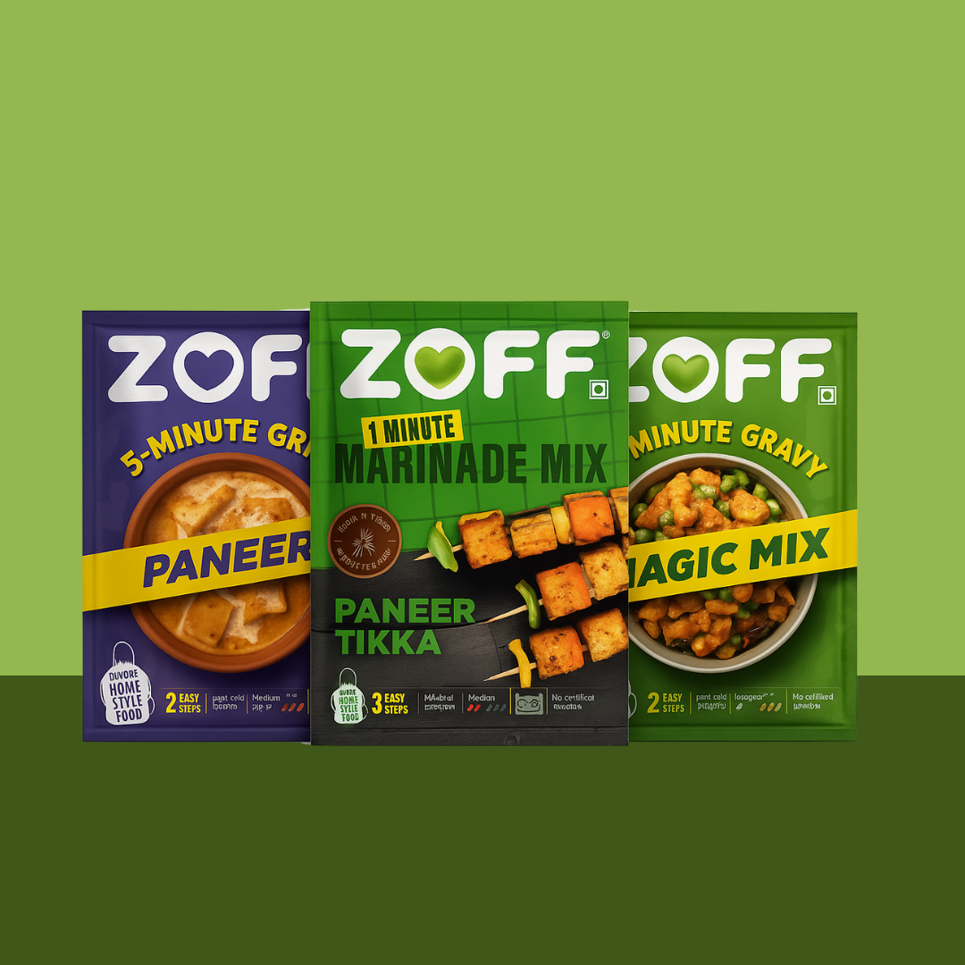 Zoff Quick Mix Combo – 5-Minute Gravy & 1-Minute Marinade | Pack of 3 (Paneer Gravy, Magic Mix, Paneer Tikka)