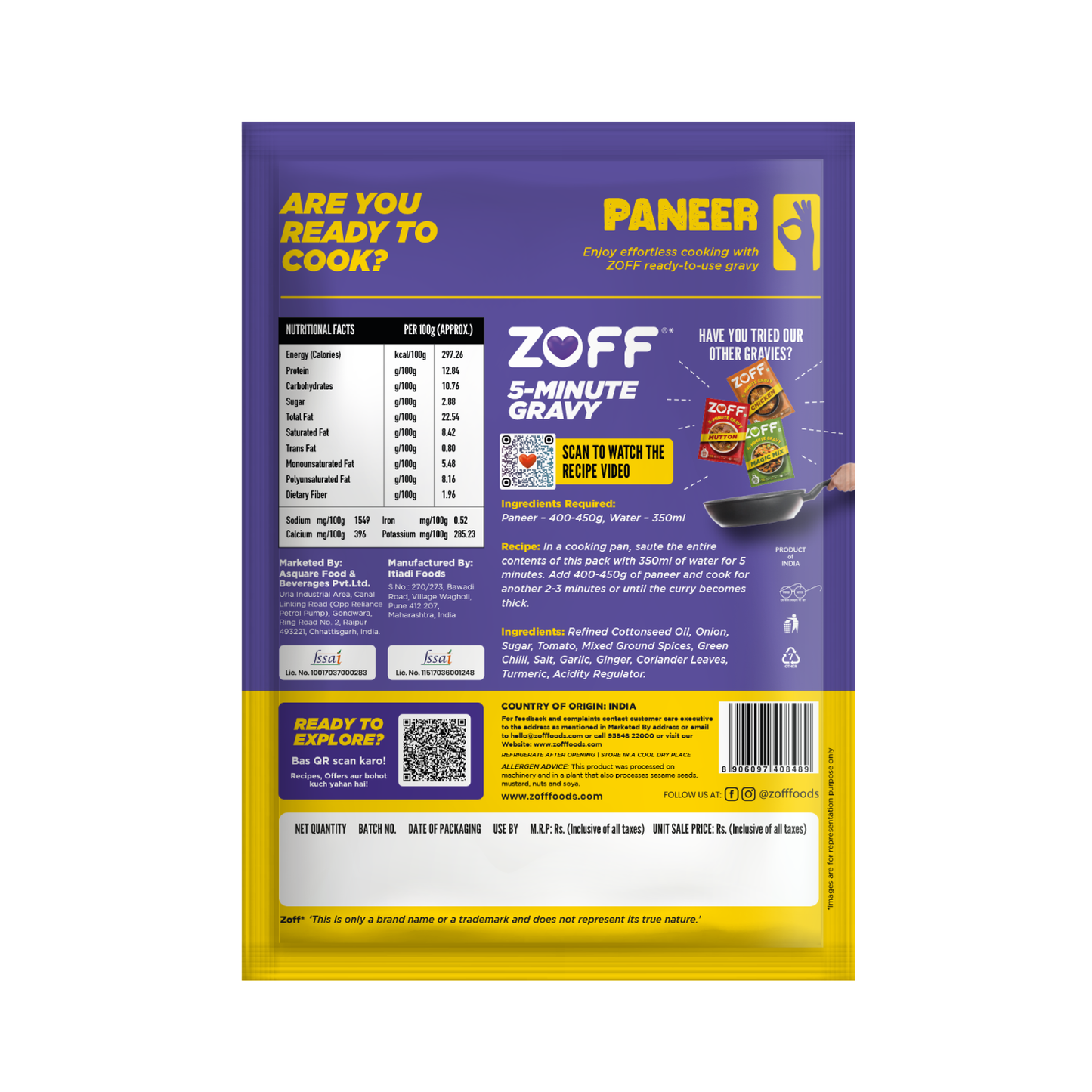 paneer gravy pack by ZOFF