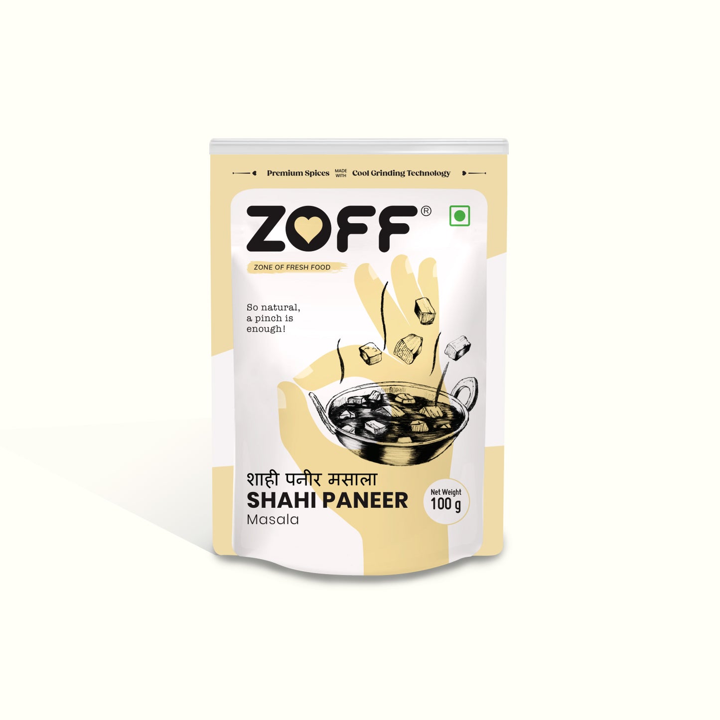 
                  
                    Zoff Shahi Paneer masala | Premium Zip Lock Pouch | Net weight - 100g
                  
                