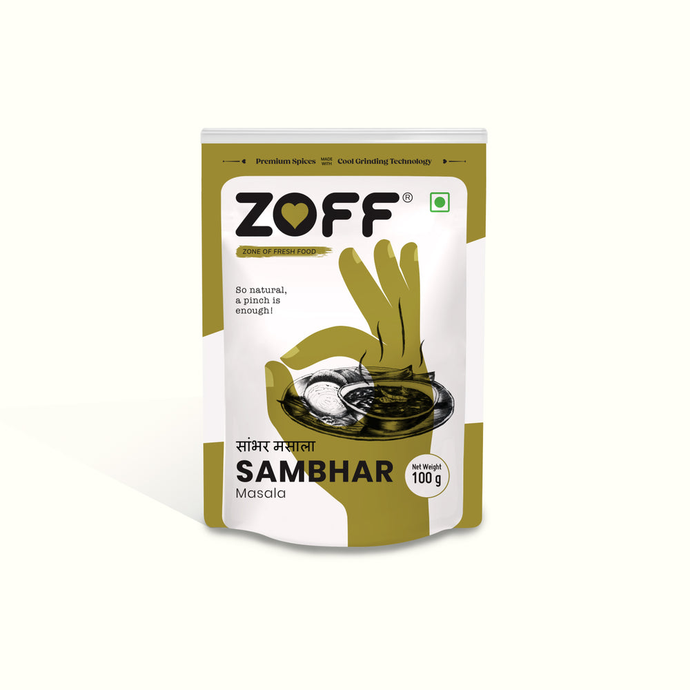
                  
                    Zoff Sambhar masala | Premium Zip Lock Pouch | Net weight - 100g
                  
                