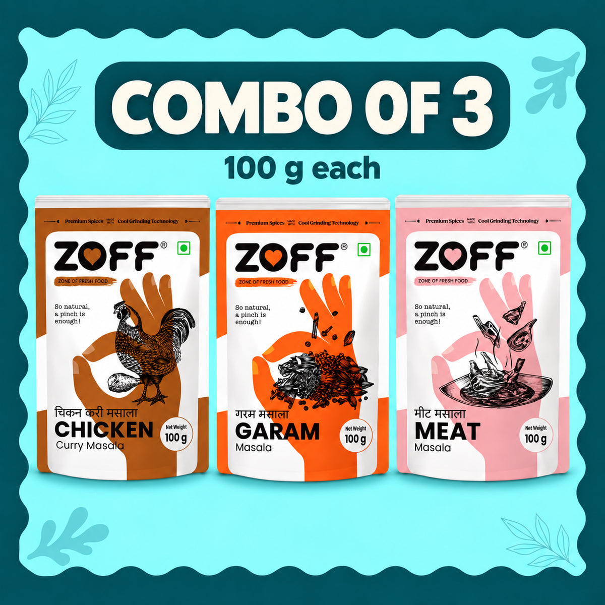 ZOFF Chicken, Garam and Meat Masala combo 2