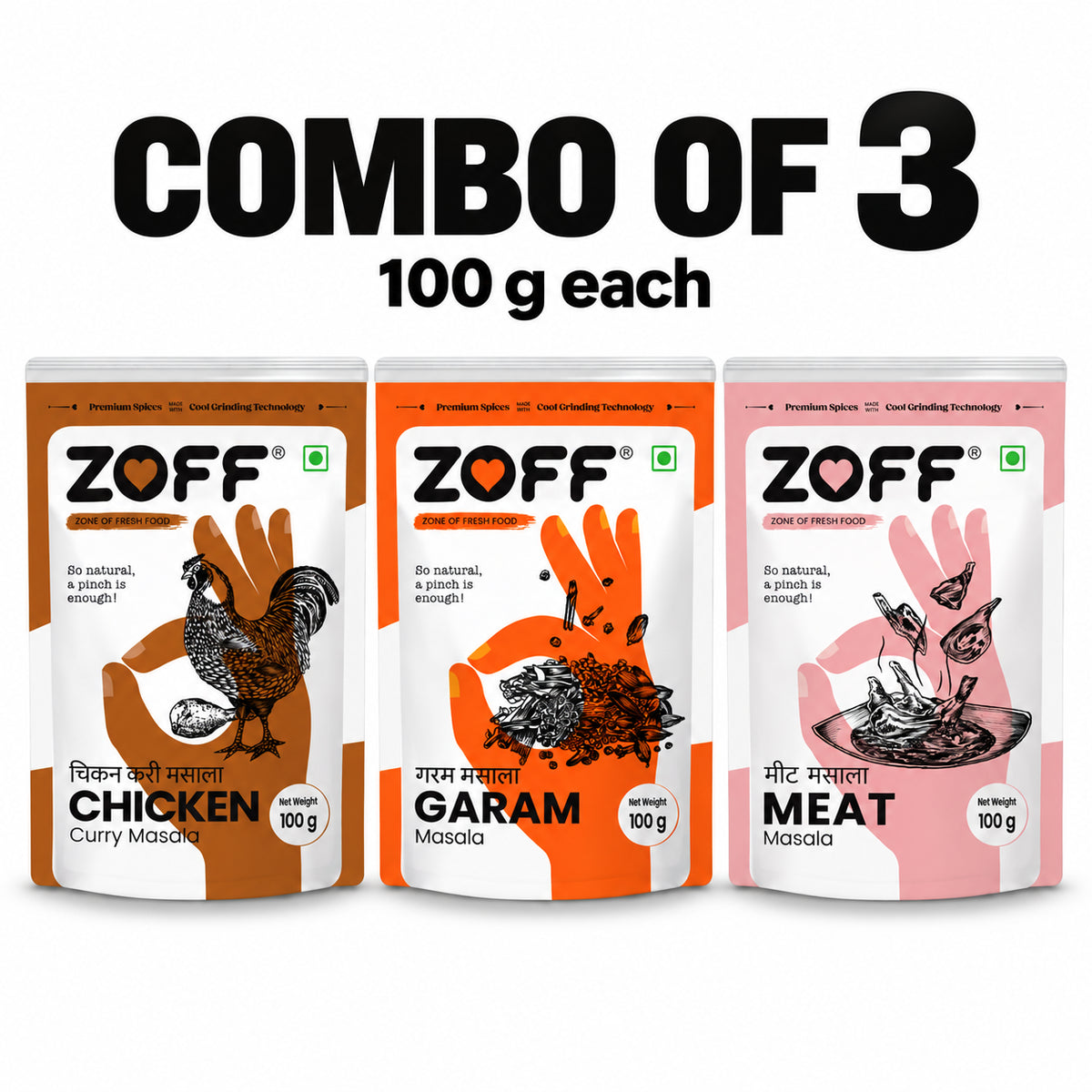 ZOFF Chicken, Garam and Meat Masala combo 3
