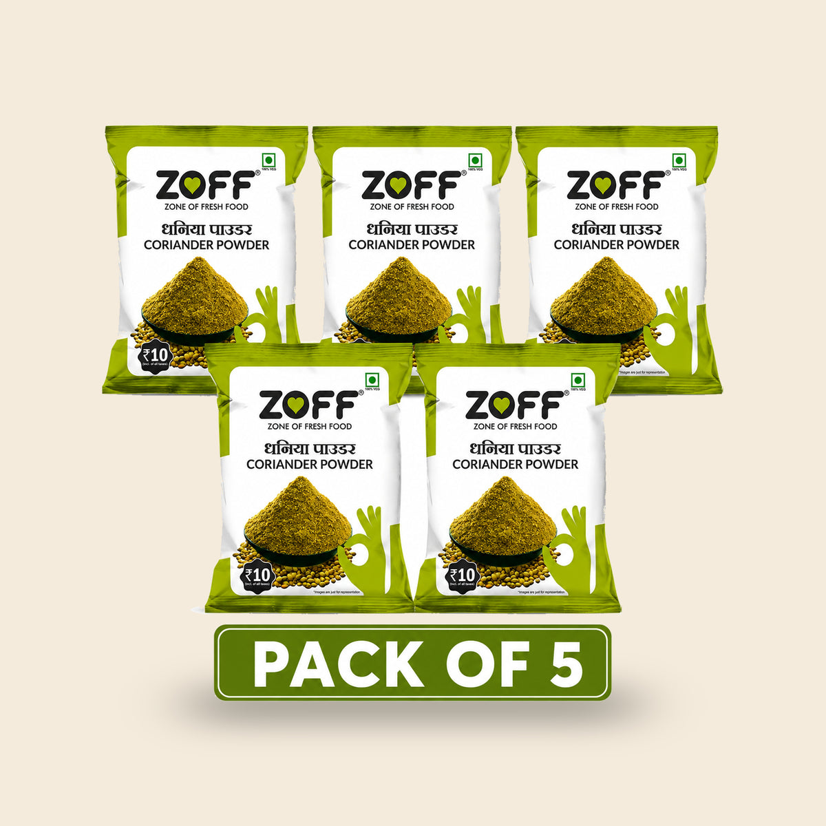 ZOFF Coriander Powder 10Rs Pack of 5 pack