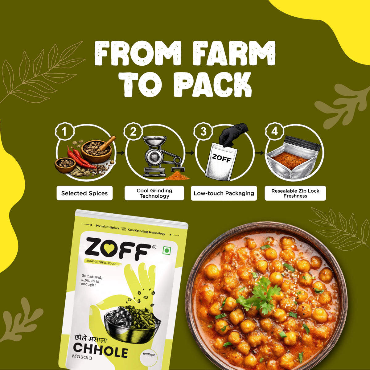 ZOFF Garam Masala, Chhole Masala and Kitchen King combo 6