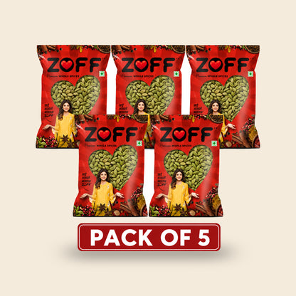 ZOFF Green Cardamom Whole 10Rs Pack of 5 pack